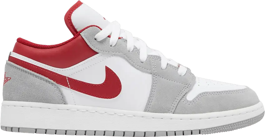  Jordan 1 Low SE Light Smoke Grey Gym Red (GS)