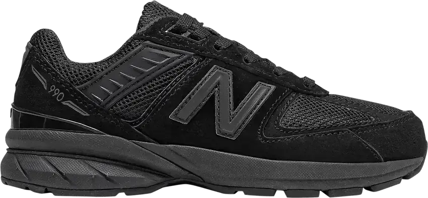  New Balance 990v5 Little Kid &#039;Triple Black&#039;