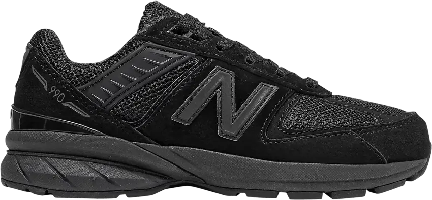  New Balance 990v5 Little Kid Wide &#039;Triple Black&#039;