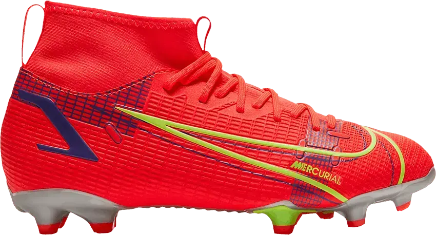  Nike Mercurial Superfly 8 Academy MG GS &#039;Bright Crimson Indigo Burst&#039;