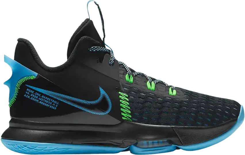  Nike LeBron Witness 5 &#039;Black Light Blue Fury&#039;