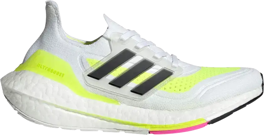  Adidas UltraBoost 21 J &#039;White Solar Yellow&#039;