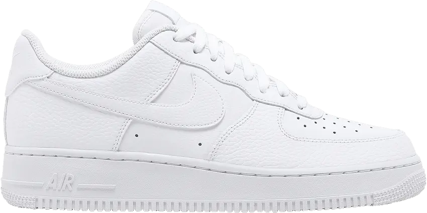  Nike Air Force 1 Low Triple White Tumbled Leather