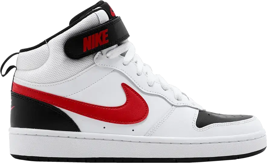  Nike Court Borough Mid 2 White University Red (GS)