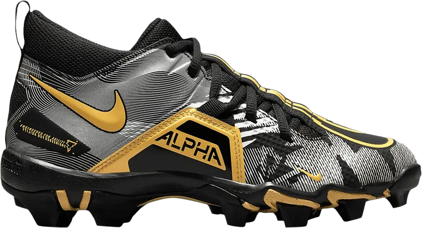  Nike Russell Wilson x Alpha Menace 3 Shark GS &#039;Black Metallic Vivid Gold&#039;