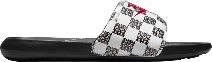  Nike Victori One Slide Print &#039;Just Do It Checkered - White Black&#039;
