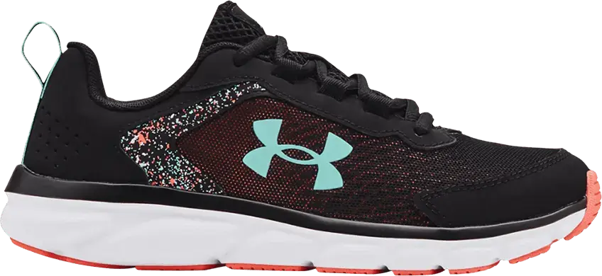  Under Armour Assert 9 GS &#039;Paint Splatter - Black Tile Blue&#039;