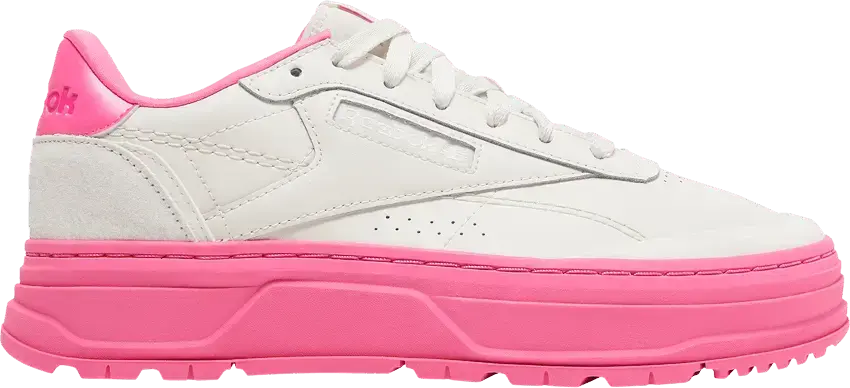  Reebok Wmns Club C Double Geo &#039;Chalk Atomic Pink&#039;