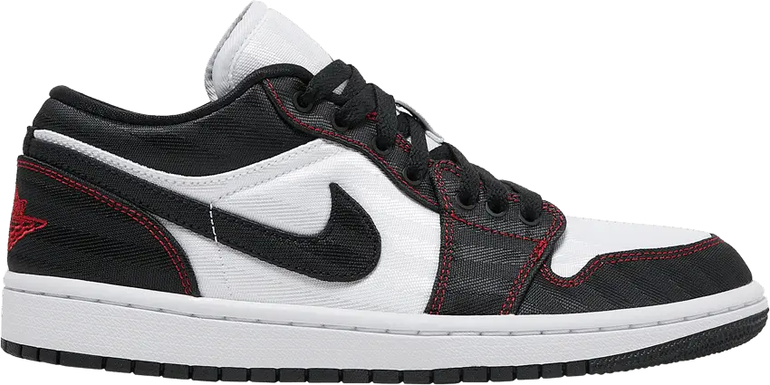  Jordan 1 Low SE Utility White Black Gym Red (Women&#039;s)