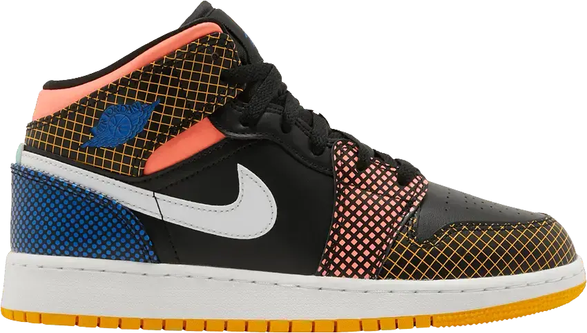  Jordan 1 Mid MMD Multi-Color Grid (GS)