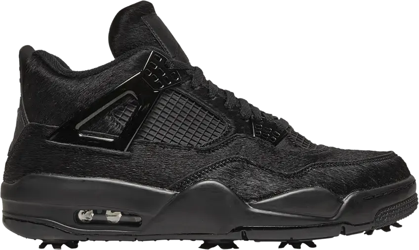  Jordan 4 Retro Golf Black Cat Pony Hair