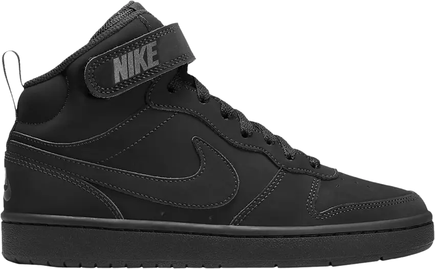  Nike Court Borough Mid 2 GS &#039;Triple Black&#039;