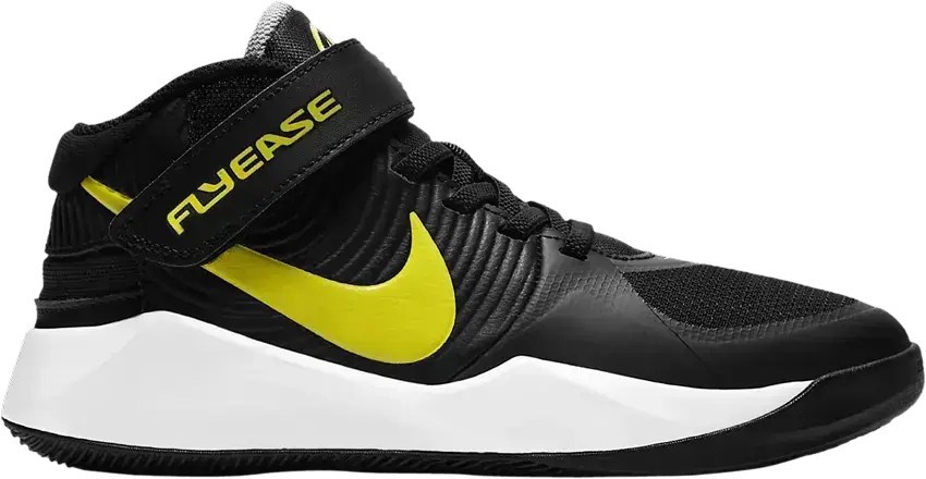  Nike Team Hustle D9 FlyEase GS &#039;Black High Voltage&#039;