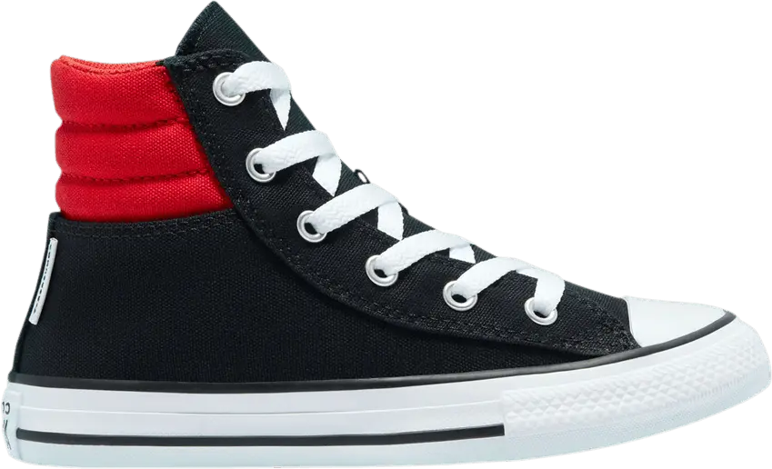  Converse Chuck Taylor All Star High GS &#039;Padded Collar - Black University Red&#039;