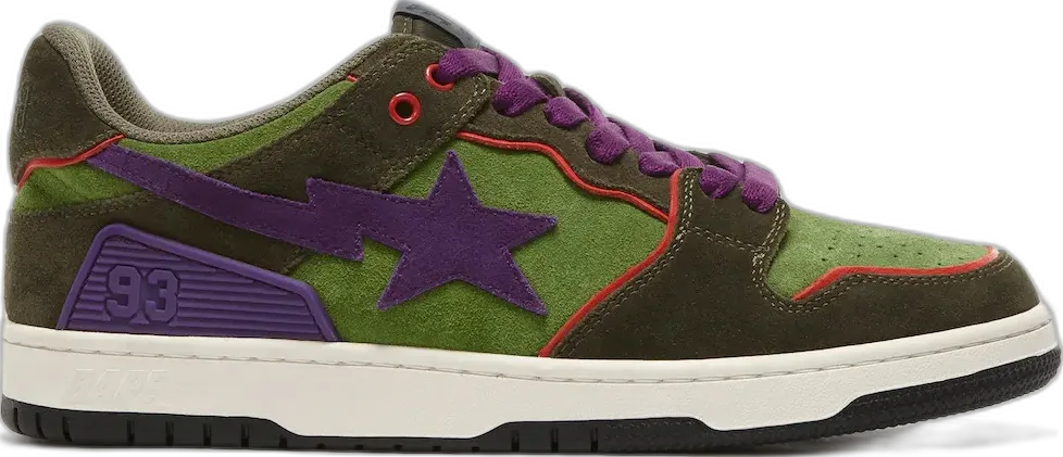 Bape A Bathing Ape Sk8 Sta Dark Purple Green