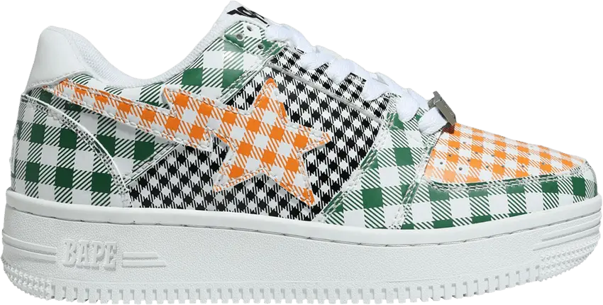  Wmns Bapesta Low &#039;Gingham - Green&#039;