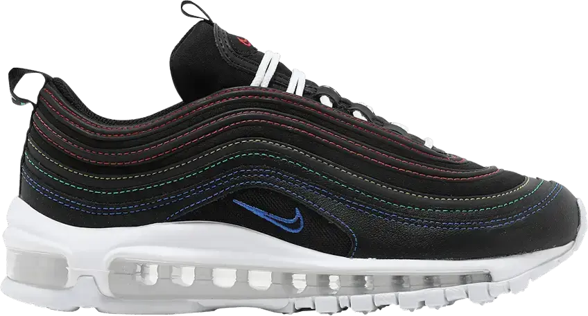  Nike Air Max 97 Black Rainbow Stitching (Women&#039;s)