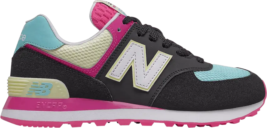  New Balance Wmns 574 2E Wide &#039;Black Pink Glow&#039;