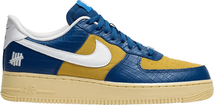  Nike Air Force 1 Low SP Undefeated 5 On It Blue Yellow Croc