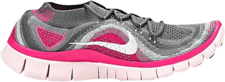  Nike Free Flyknit 5 Grey Pink Foil (Women&#039;s)