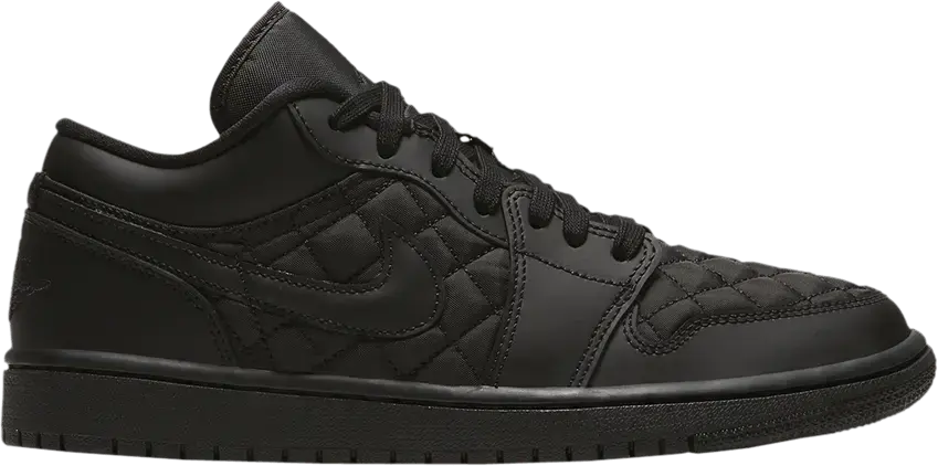  Jordan 1 Low Triple Black Quilted (Women&#039;s)