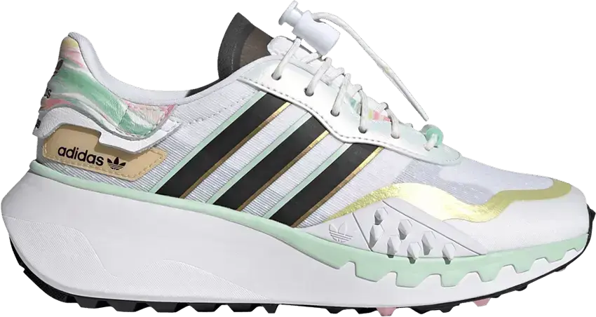  Adidas adidas Choigo Cloud Whit Frozen Green (Women&#039;s)