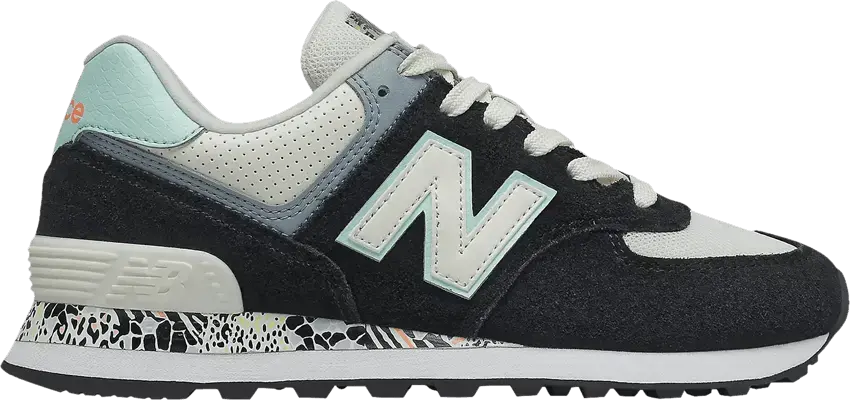  New Balance Wmns 574 Wide &#039;Black White Mint&#039;