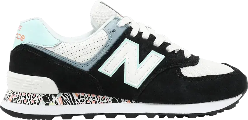  New Balance 574 Black White Mint (Women&#039;s)