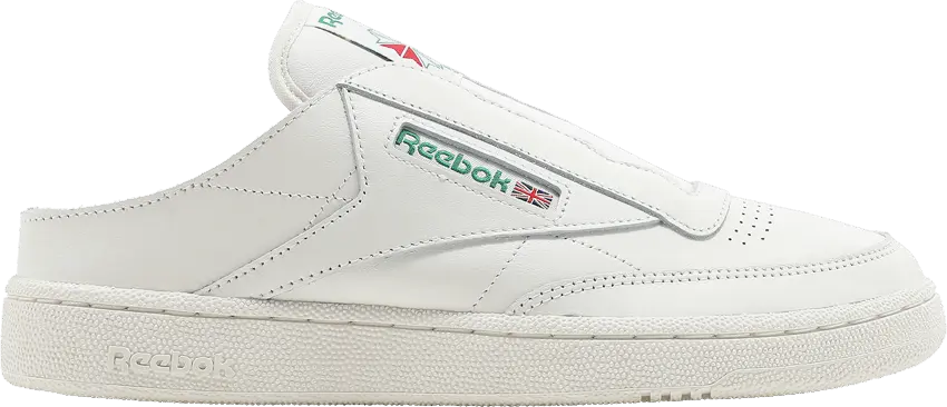  Reebok Club C Laceless Mule Chalk Glen Green