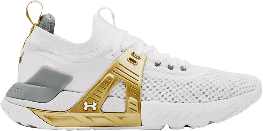  Under Armour Wmns Project Rock 4 &#039;White Metallic Gold&#039;