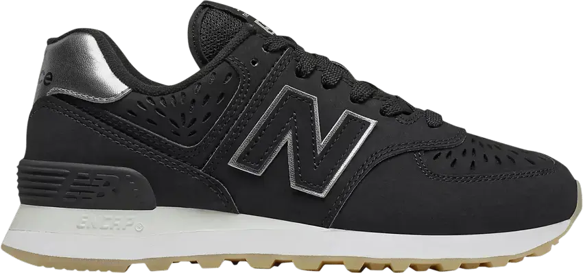  New Balance 574 Black Dark Silver Metallic (Women&#039;s)