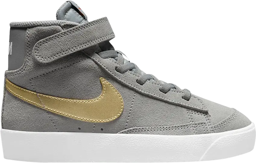  Nike Blazer Mid 77 Grey Metallic Gold Star (PS)