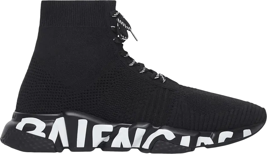  Balenciaga Speed Lace-Up Sneaker &#039;Graffiti - Black&#039;