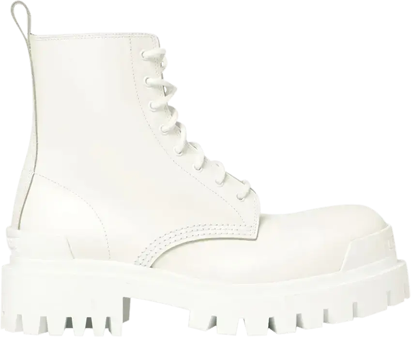  Balenciaga Wmns Strike Lace-Up Boot &#039;White&#039;