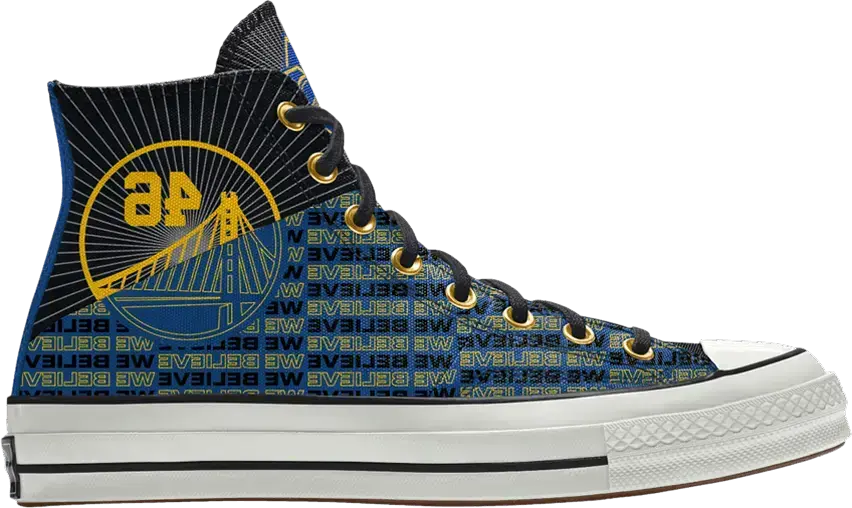  Converse NBA x Chuck 70 High &#039;Golden State Warriors&#039; By You