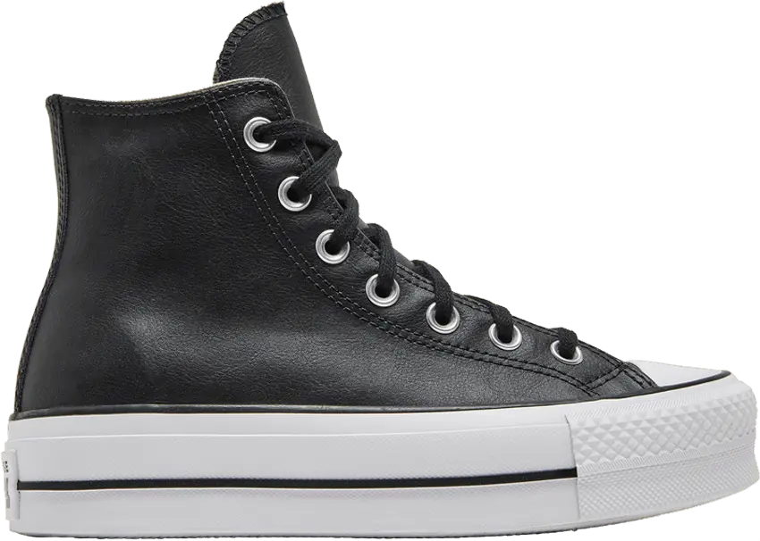  Converse Chuck Taylor All-Star Lift Hi Black Leather (Women&#039;s)