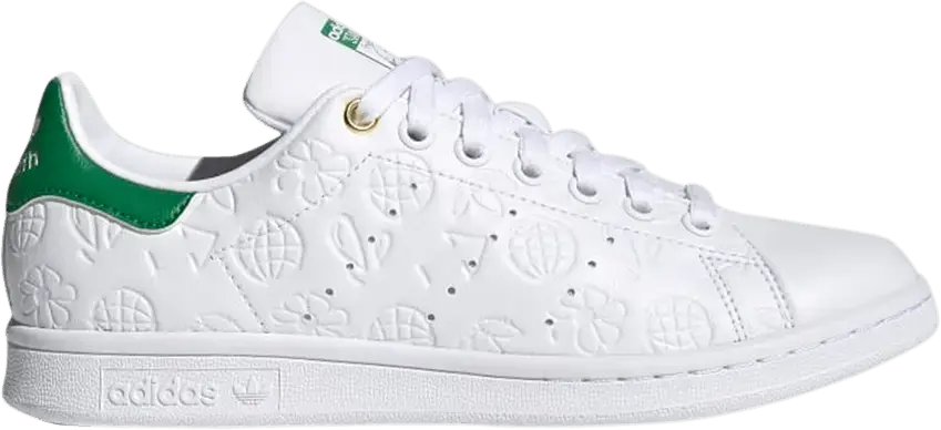  Adidas adidas Stan Smith Embossed Graphics White Green (Women&#039;s)