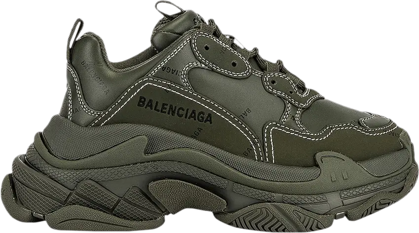  Balenciaga Wmns Triple S Sneaker &#039;Allover Logo - Khaki&#039;