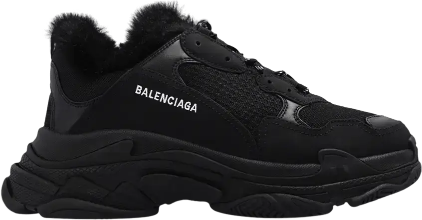  Balenciaga Triple S Sneaker &#039;Faux Fur - Black&#039;