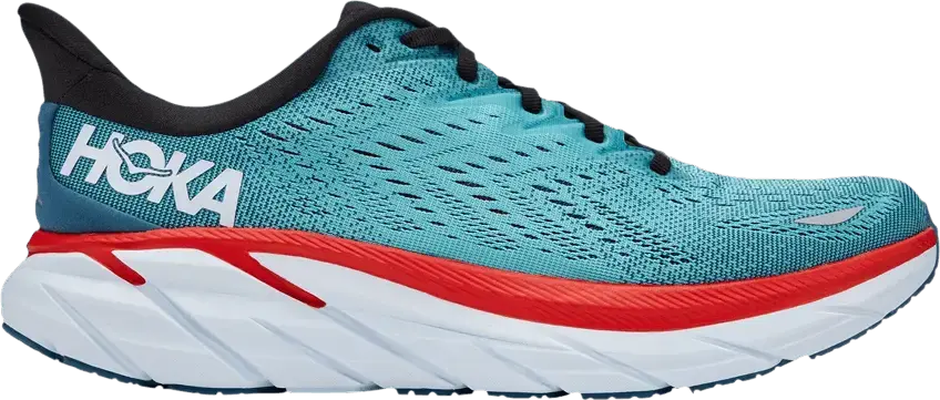  Hoka One One Clifton 8 2E Wide &#039;Real Teal Aquarelle&#039;