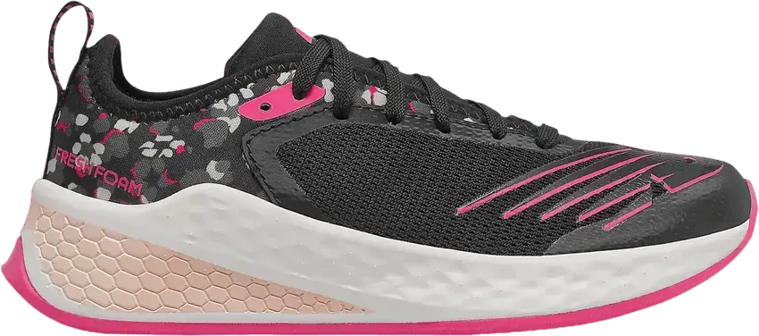  New Balance Fresh Foam Fast v2 Big Kid Wide &#039;Black Pink Camo&#039;