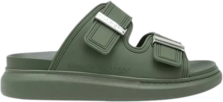  Alexander Mcqueen Alexander McQueen Hybrid Double Buckle Sandal &#039;Khaki&#039;