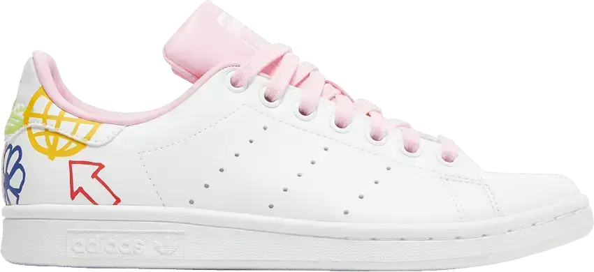  Adidas adidas Stan Smith Doodle White Pink (Women&#039;s)