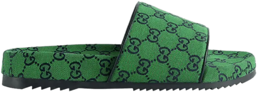  Gucci GG Canvas Slide Sandal &#039;Green Monogram&#039;