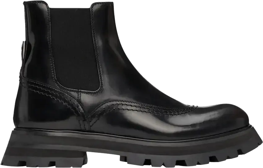 Alexander Mcqueen Alexander McQueen Wmns Wander Chelsea Ankle Boot &#039;Black Natural&#039;