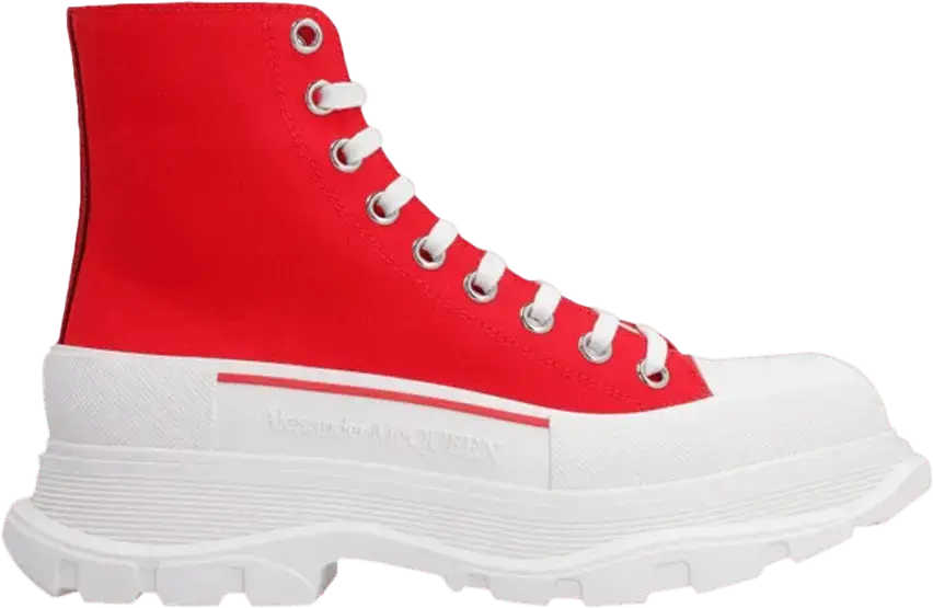  Alexander Mcqueen Alexander McQueen Wmns Tread Slick Boots &#039;Red&#039;