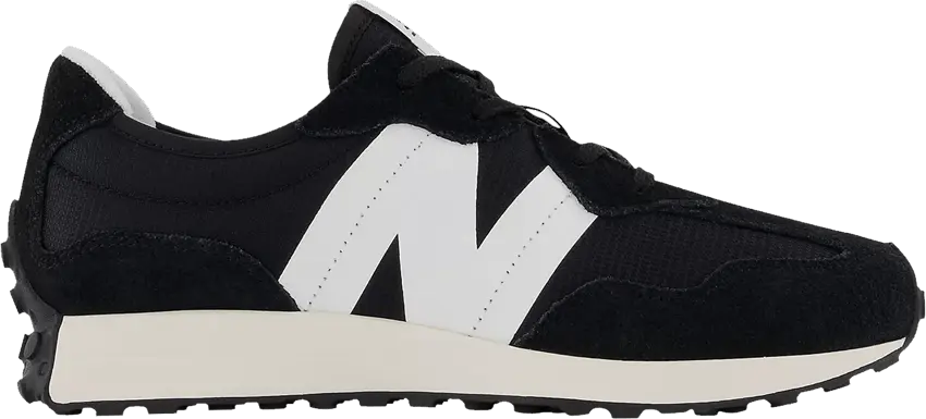  New Balance 327 Big Kid Wide &#039;Black White&#039;