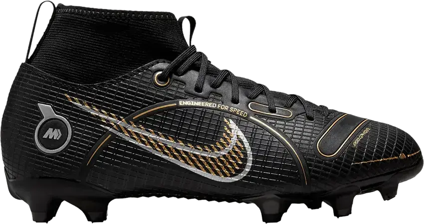  Nike Mercurial Superfly 8 Academy MG GS &#039;Black Metallic Gold&#039;