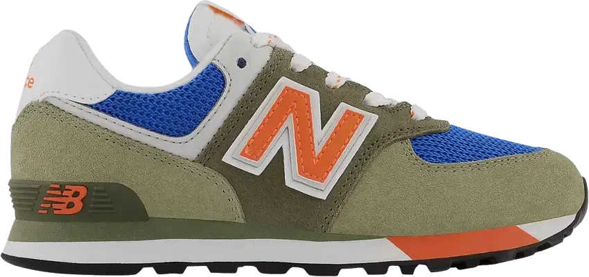  New Balance 574 Little Kid Wide &#039;True Camo Vibrant Orange&#039;