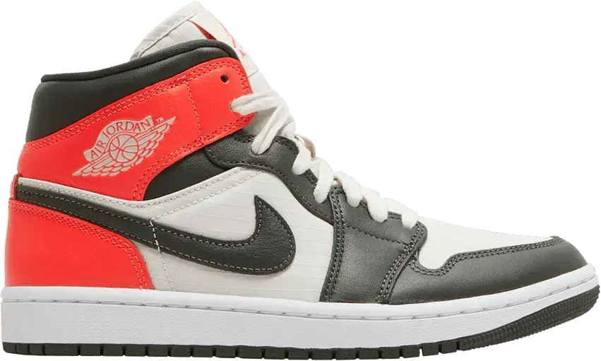  Jordan 1 Mid Newsprint Light Orewood Brown (Women&#039;s)